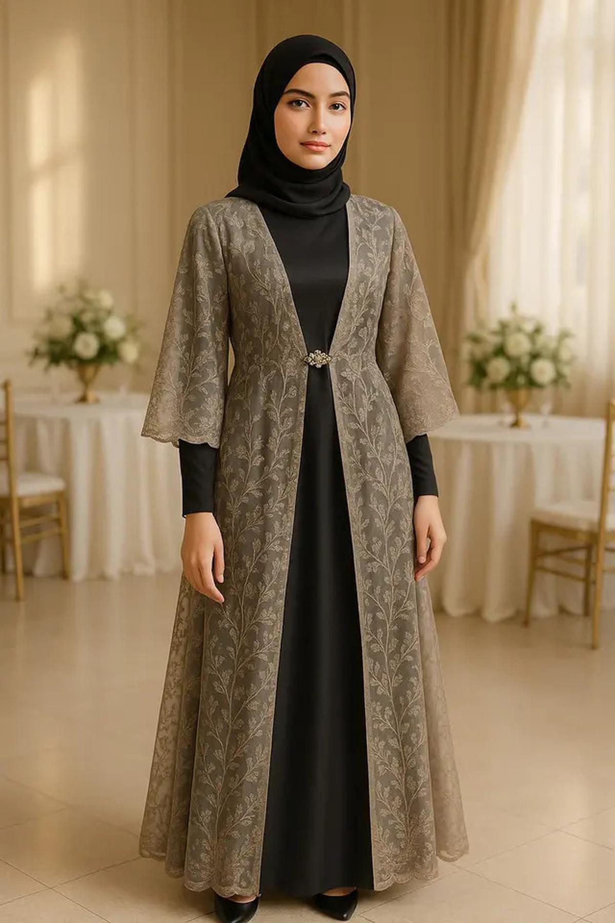 8 Model Long Dress Polos Kombinasi Outer Kimono Terbaru 2025, Tampil Elegan dan Modis