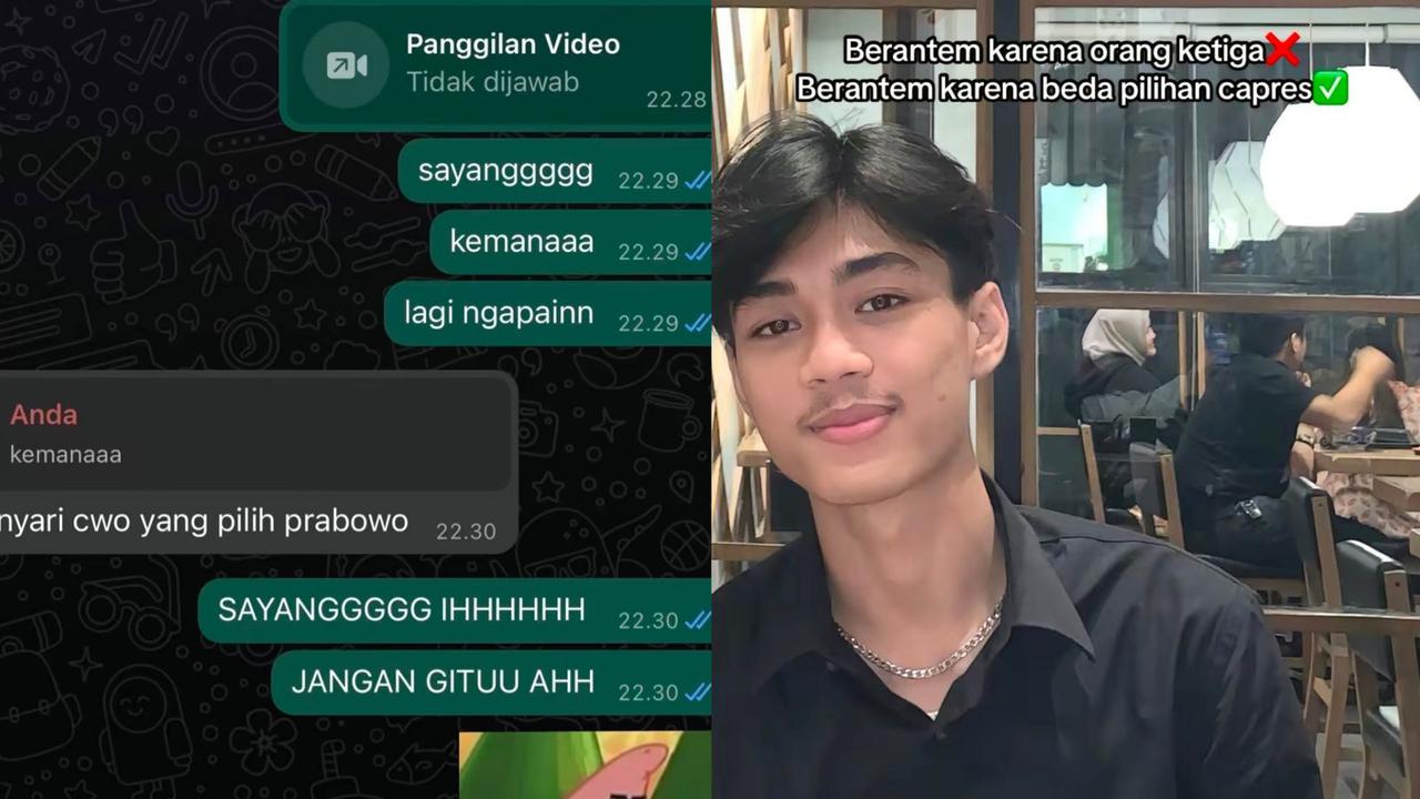 Seorang pria curhat pacarnya ngambek sampai block WA karena beda pilihan capres