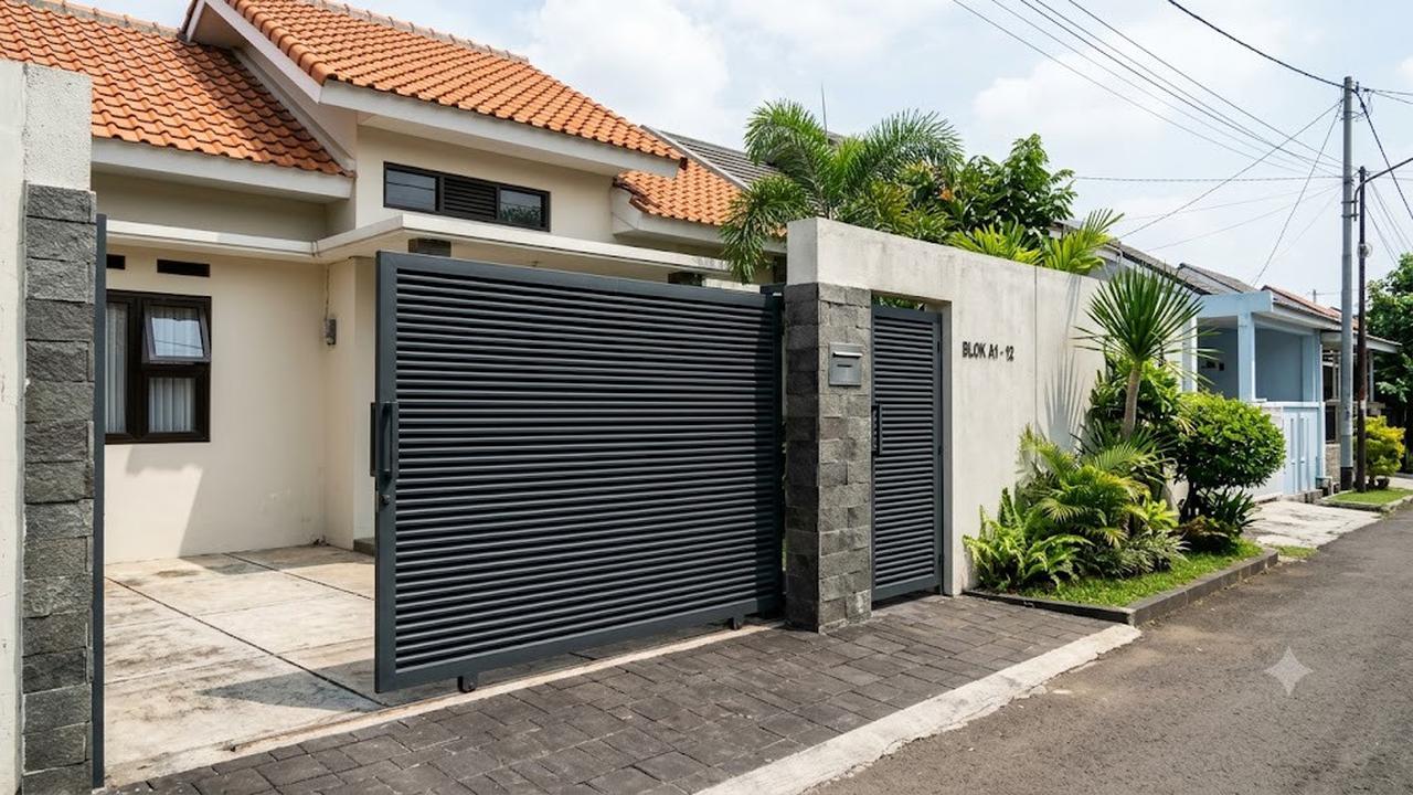 Model Gerbang Besi Hollow untuk Rumah Tipe 36/AI Generated