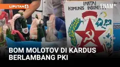 Polisi bersama TNI menyita 27 bom molotov dari sebuah kampus di Samarinda, Minggu malam. Barang bukti berupa botol berisi pertalite dengan sumbu itu turut disertai simbol PKI.