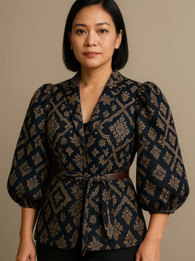 Model Blazer Batik Lengan Balon (Foto: ChatGPT)
