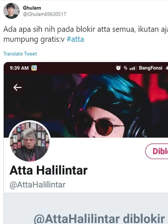 Twitter Atta diblokir