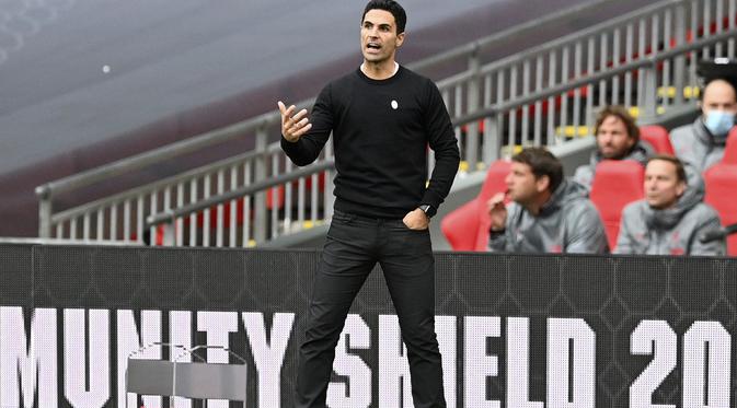 Manajer Arsenal, Mikel Arteta. (Justin Tallis/Pool via AP)