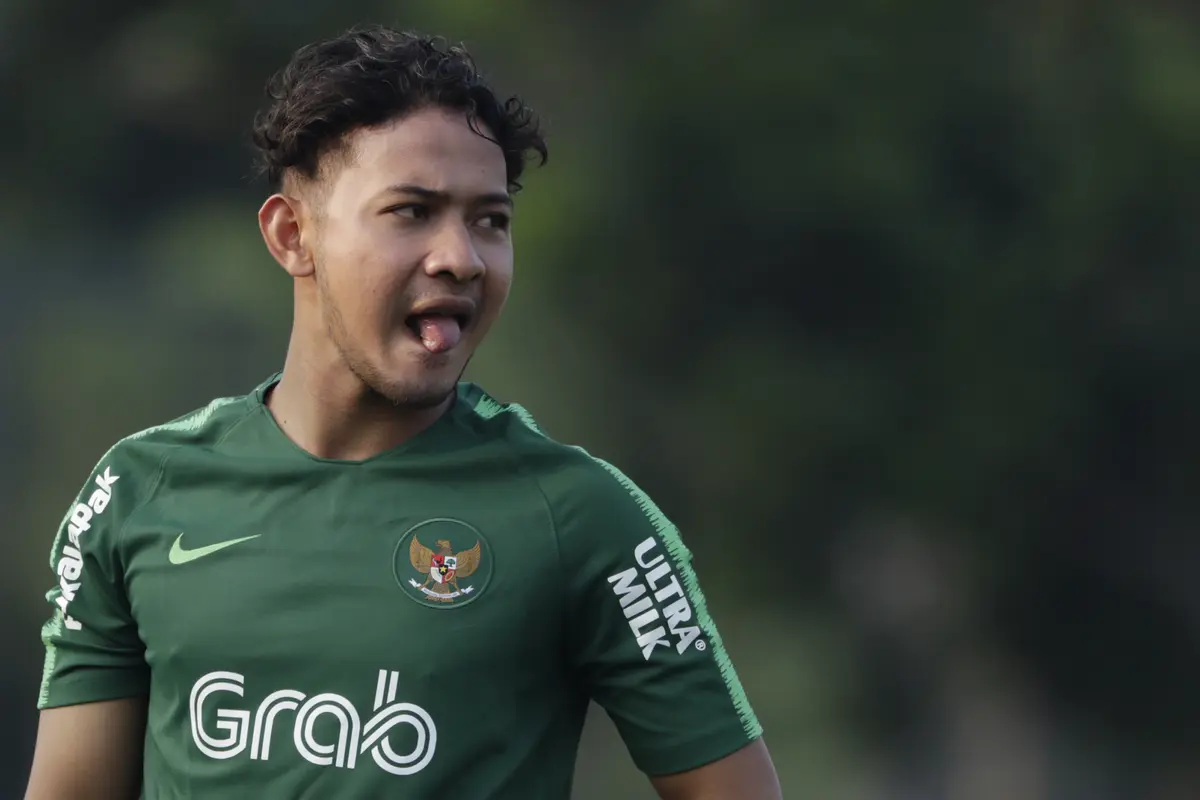 Pemain Timnas Indonesia U-22, Gian Zola. (Bola.com/Vitalis Yogi Trisna)