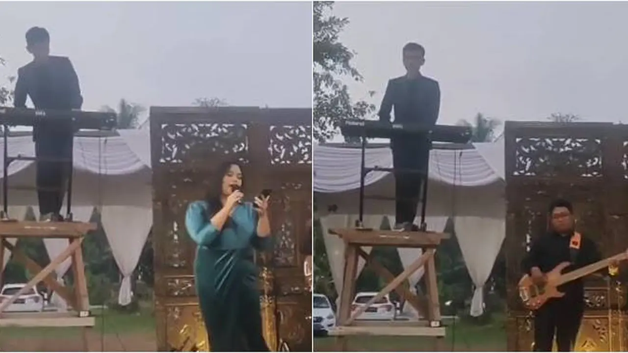 Panggung Terlalu Sempit, Aksi Keyboardis Main di Acara Nikahan Ini Kocak