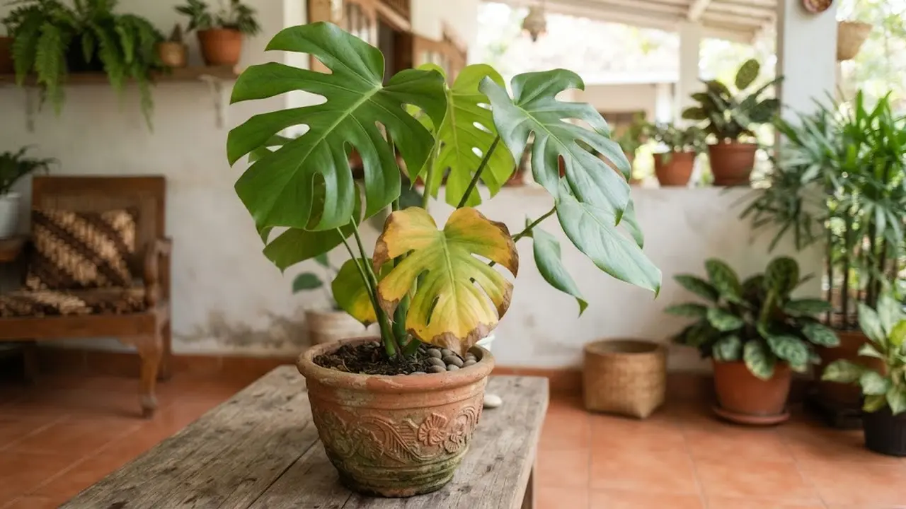 Daun Tanaman Hias Menguning