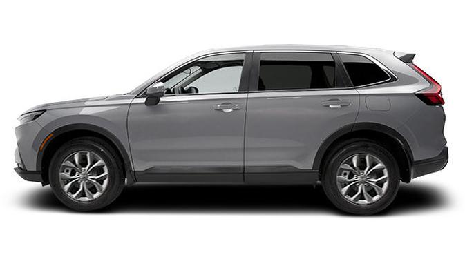 Honda CRV LX Memiliki tampilan samping yang maskulin.  Terdapat sobekan pada bodywork dan bagian bawah mobil beserta wheel fender dicat hitam untuk memberikan kesan tangguh.  Mobil ini dilengkapi dengan velg berukuran 17 inci yang cocok untuk sebuah SUV.  (Sumber: autoevolution.com)