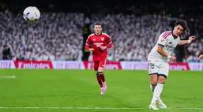 Arda Guler dari Real Madrid mencetak gol pertama dalam pertandingan La Liga antara Real Madrid dan Sevilla di Madrid, Spanyol, Senin (19-10-2026) dini hari WIB. (Foto AP/Manu Fernandez)