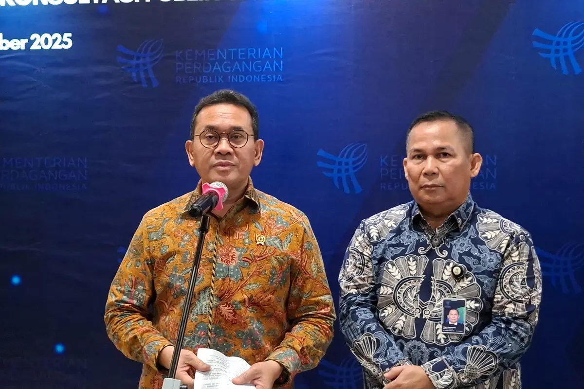 Menteri Perdagangan (Mendag) Budi Santoso di Kantor Kementerian Perdagangan, Jakarta, Kamis (27/11/2025). (Liputan6.com/Arief)