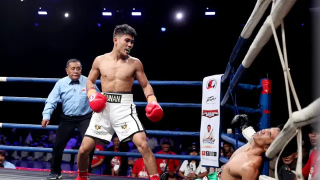 Sunan Amoragam mengalahkan petinju Thailand di Pattimura International BIG Fight 2026