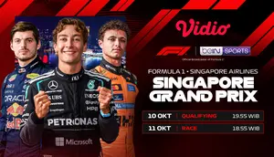 Jadwal Formula 1 Singapore Airlines Singapore Grand Prix 2026: Qualifying dan Race Digelar Malam di Vidio