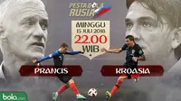 Piala Dunia 2018 Prancis Vs Kroasia Head to Head (Bola.com/Adreanus Titus)