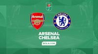 Cover prediksi Arsenal Vs Chelsea - Carabao Cup. (Bola.com/Gregah Nurikhsani)