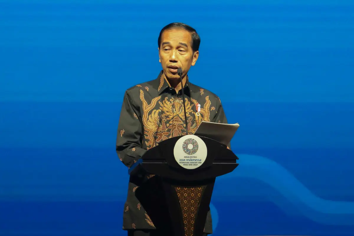 Jokowi Bicara Perkembangan Fintech di IMF-Bank Dunia 2018