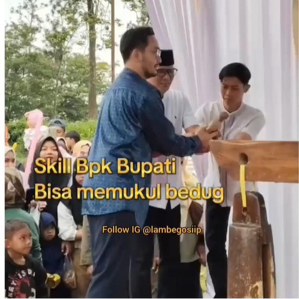 Skill Dewa Bupati Jeje Govinda Ipar Raffi Ahmad Pukul Bedug, Bikin Warga Teriak Histeris