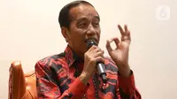 Dalam kesempatan itu, Jokowi membeberkan alasan dirinya cawe-cawe menjelang pemilu 2024. (Liputan6.com/Herman Zakharia)