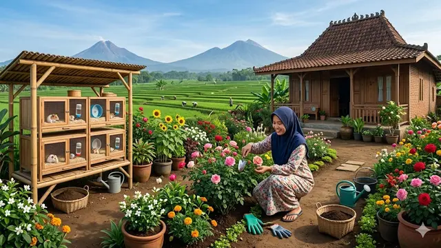 Kombinasi Ternak Hewan Mini dan Kebun untuk IRT yang Rumahnya Dekat Sawah