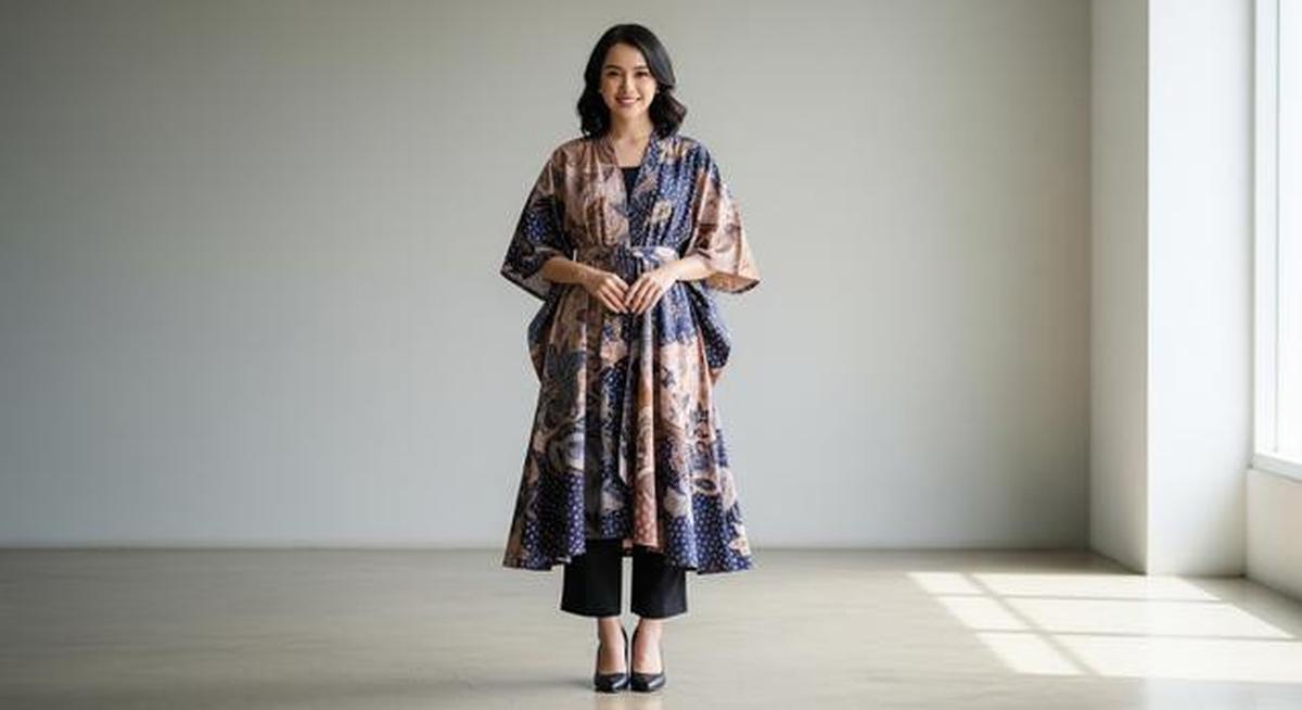 8 Contoh Model Atasan Batik Kimono Wanita 2025, Tampil Stylish dan Modern
