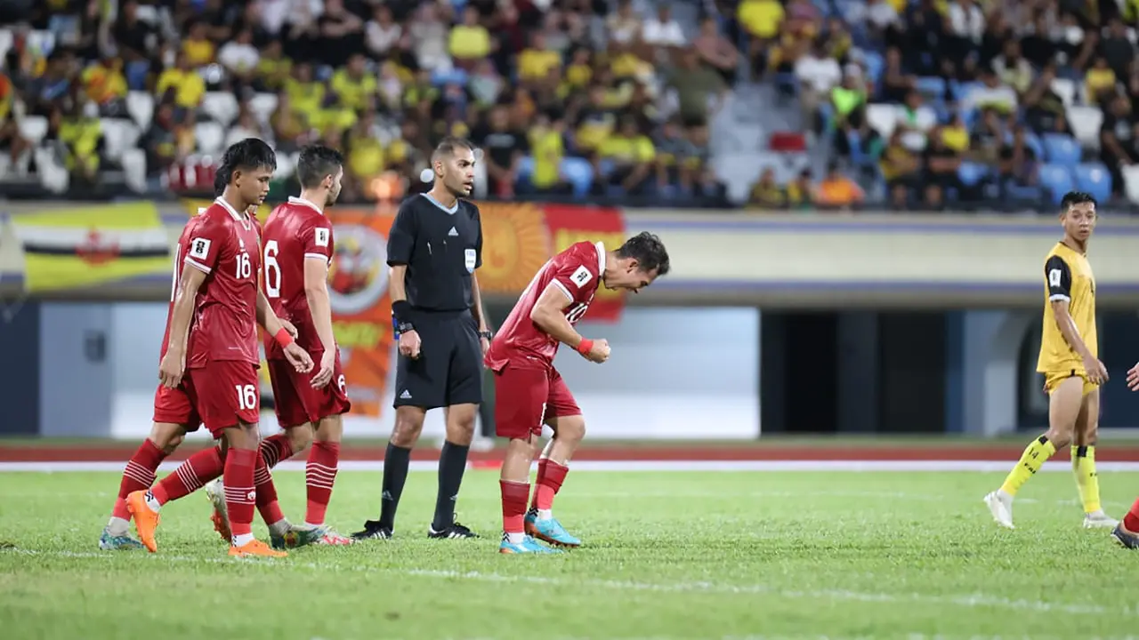 Foto: Kembali Bantai Brunei 6 Gol Tanpa Balas, Timnas Indonesia Lolos ke Putaran Kedua Kualifikasi Piala Dunia 2026
