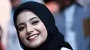 Pemeran utama perempuan Elyzia Mulachela, saat prescon mengatakan bahwa film ini disambut antusias oleh masyarakat Lombok dan pemerintah daerahnya. (Adrian Putra/Bintang.com)