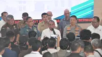 Gubernur Sumut, Edy Rahmayadi, saat konferensi pers di Kantor Gubernur Sumut, Jalan Diponegoro, Kota Medan, Senin (31/7).