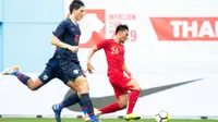 Timnas Indonesia U-23 kalah 1-2 dari Thailand pada Merlion Cup 2019 di Stadion Jalan Besar, Singapura, Jumat (7/6/2019). (Flona Hakim/FAS)