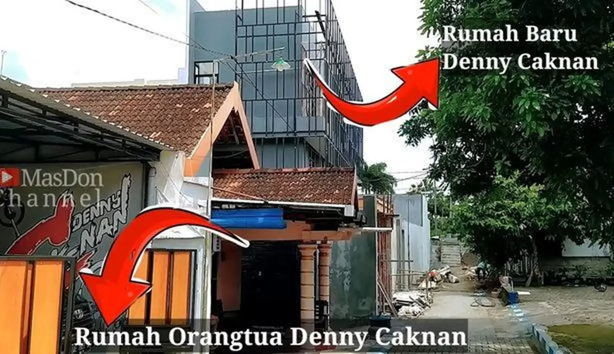 Rumah tersebut dibangun tiga lantai dengan konsep modern.  [YouTube/MasDon Channel]
