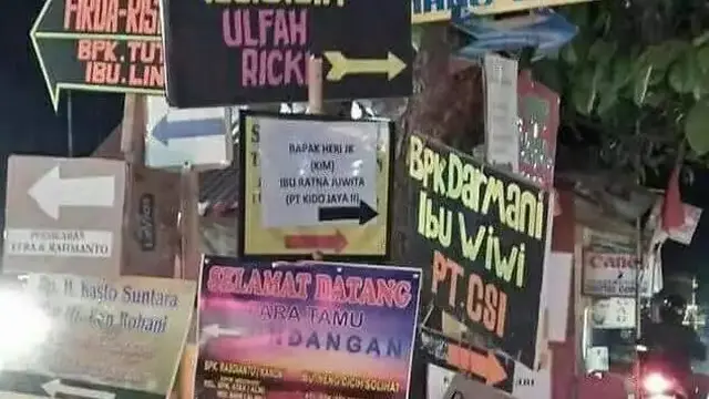 6 Potret Petunjuk Jalan Nikahan Nyeleneh Ini Bikin Tamu Undangan Bingung