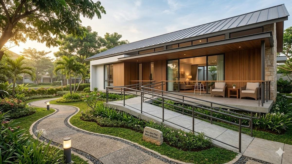 7 Model Rumah Lansia dengan Area Jalan Pagi di Halaman, Konsep Cerdas untuk Hidup Sehat