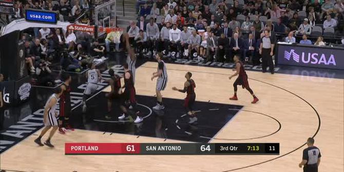 VIDEO : Cuplikan Pertandingan NBA, Spurs 116 vs Trail Blazers 105