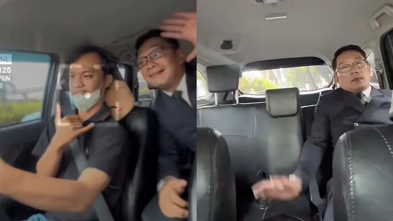 Seorang sopir taksi online gemetaran karena menjadi sopir Ridwan Kamil saat pulang kondangan