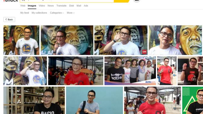 Cek Fakta Liputan6.com menelusuri klaim foto Yosi Project Pop mengenakan baju bertuliskan Badan Arahan Buzzerp Istana