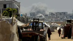 Pejabat kesehatan setempat pada Kamis (12/6/2025) mengatakan sebagian korban tewas merupakan mereka yang berada di dekat lokasi bantuan yang dioperasikan oleh Gaza Humanitarian Foundation (GHF) yang didukung Amerika Serikat dan Israel. (Foto oleh AFP)