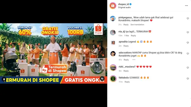 Ronaldinho Muncul di Iklan Terbaru Shopee!