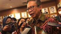 Kepala Badan Pengawas Perdagangan Berjangka Komoditi (Bappebti) Didid Noordiatmoko, di Kementerian Perdagangan, Kamis (4/5/2023). Didid memberikan update mengenai bursa berjangka CPO.