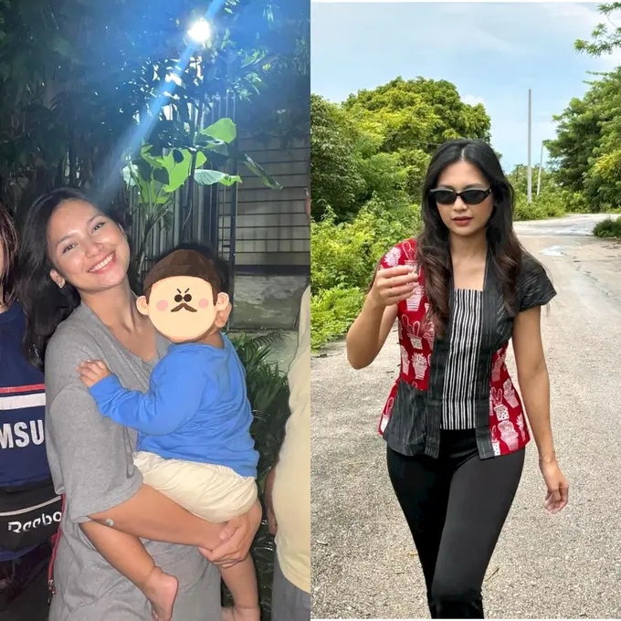 6 Gaya Sederhana Indah Permatasari Libur Lebaran di Kampung Halaman Arie Kriting, Tetap Menawan Pakai Kaus hingga Celana Pendek