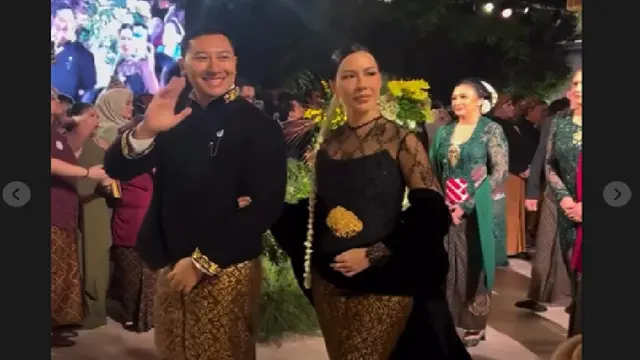 Kebaya Resepsi DJ Patricia Schuldtz Istri Darma Mangkuluhur, Usung Adat Solo dengan Modifikasi