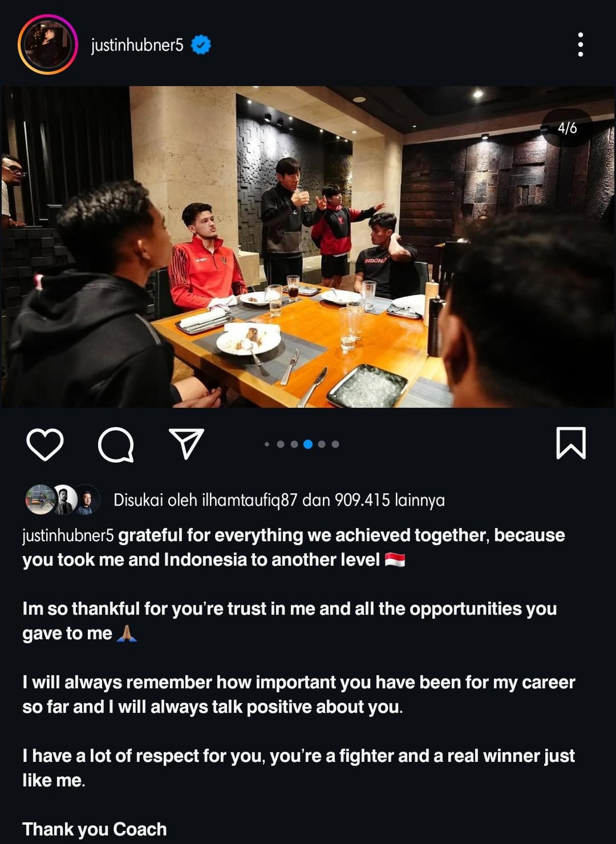 Pesan perpisahan emosional pemain TImnas Indonesia ke Shin Tae-yong