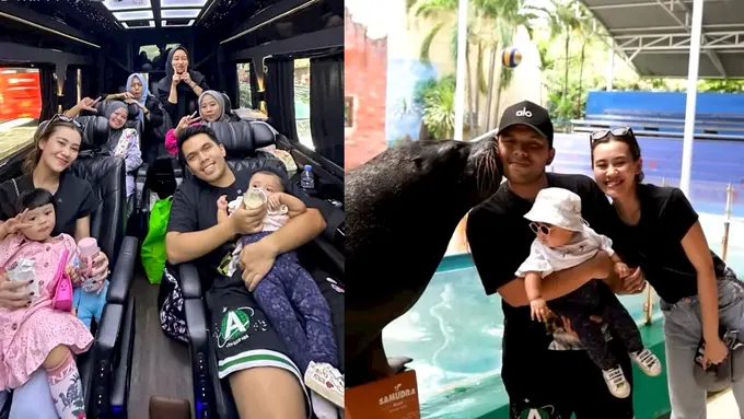 6 Potret Tampilan Aaliyah Massaid saat Momong Ameena-Azura, Dipuji Aura Keibuan Terpancar
