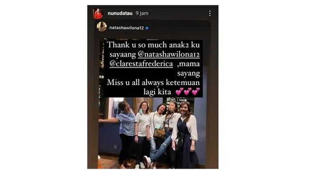 6 Momen Temu Kangen Natasha Wilona dan Nunu Datau, Lepas Rindu