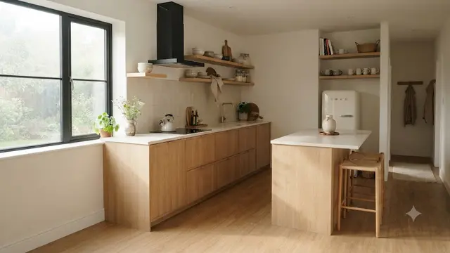 Inspirasi Dapur Japandi dengan Dominasi Warna Natural