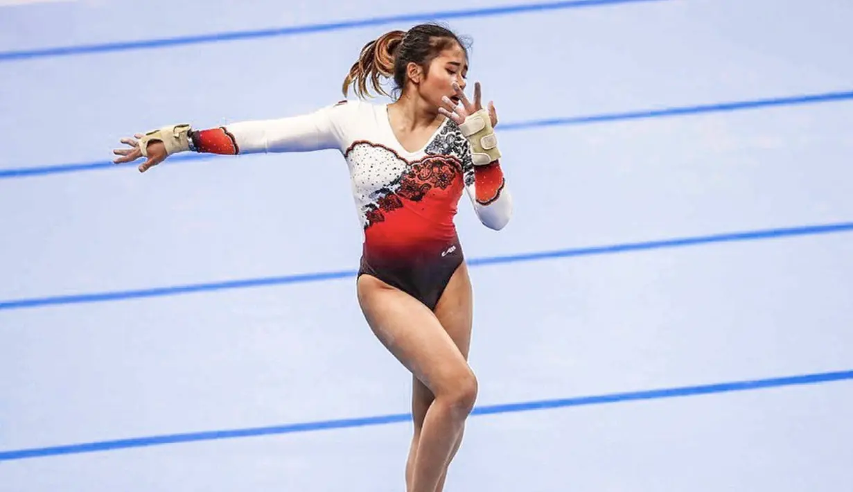 Firdha Irfanaluthfi lulus ke Olimpiade. Penampilannya di atas arena berhasil mencuri atensi. [Foto: Instagram/ Firdha Irfanaluthfi]