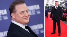 Foto kolase Brendan Fraser saat menghadiri pemutaran perdana film 'The Whale' selama Festival Film London 2022 di London, Selasa, 11 Oktober 2022. (Photo by Vianney Le Caer/Invision/AP)
