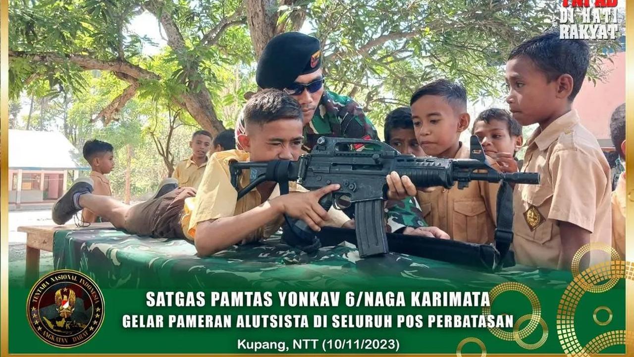 Bahkan, anak-anak nampak kian antusias saat mencoba membidik menggunakan senjata laras panjang hingga beragam alat lainnya. <br>