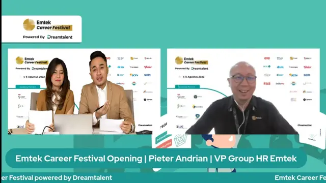 VR Group HR Emtek Pieter Andrian dalam Emtek Career Festival, Kamis (4/8/2022).