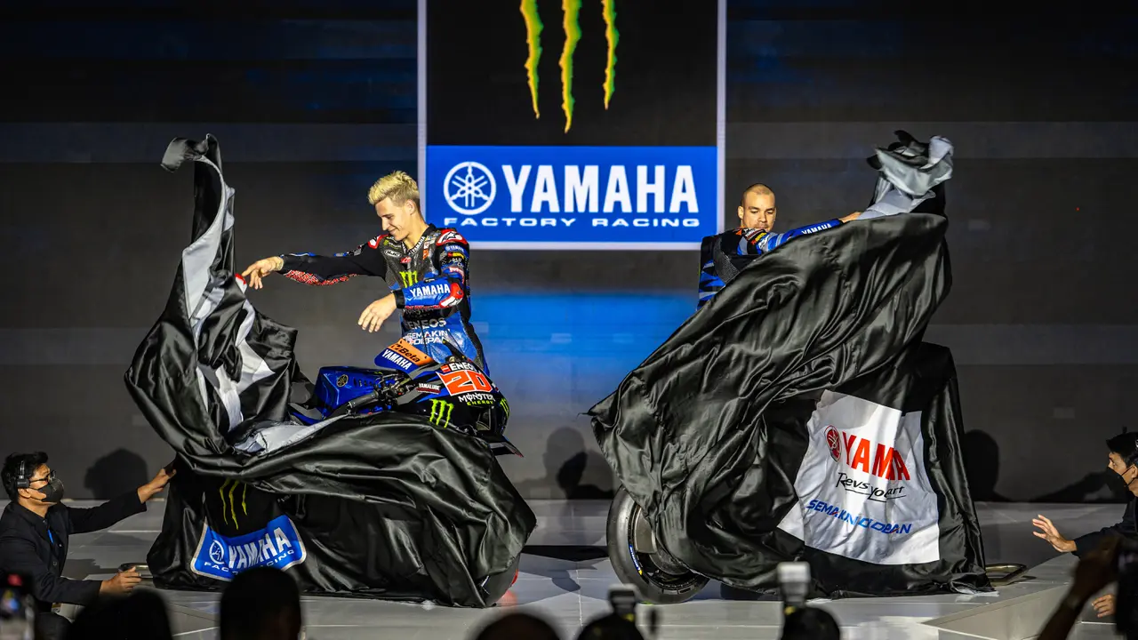 Foto: Quartararo dan Morbidelli Perkenalkan Livery Baru Monster Energy Yamaha di Jakarta