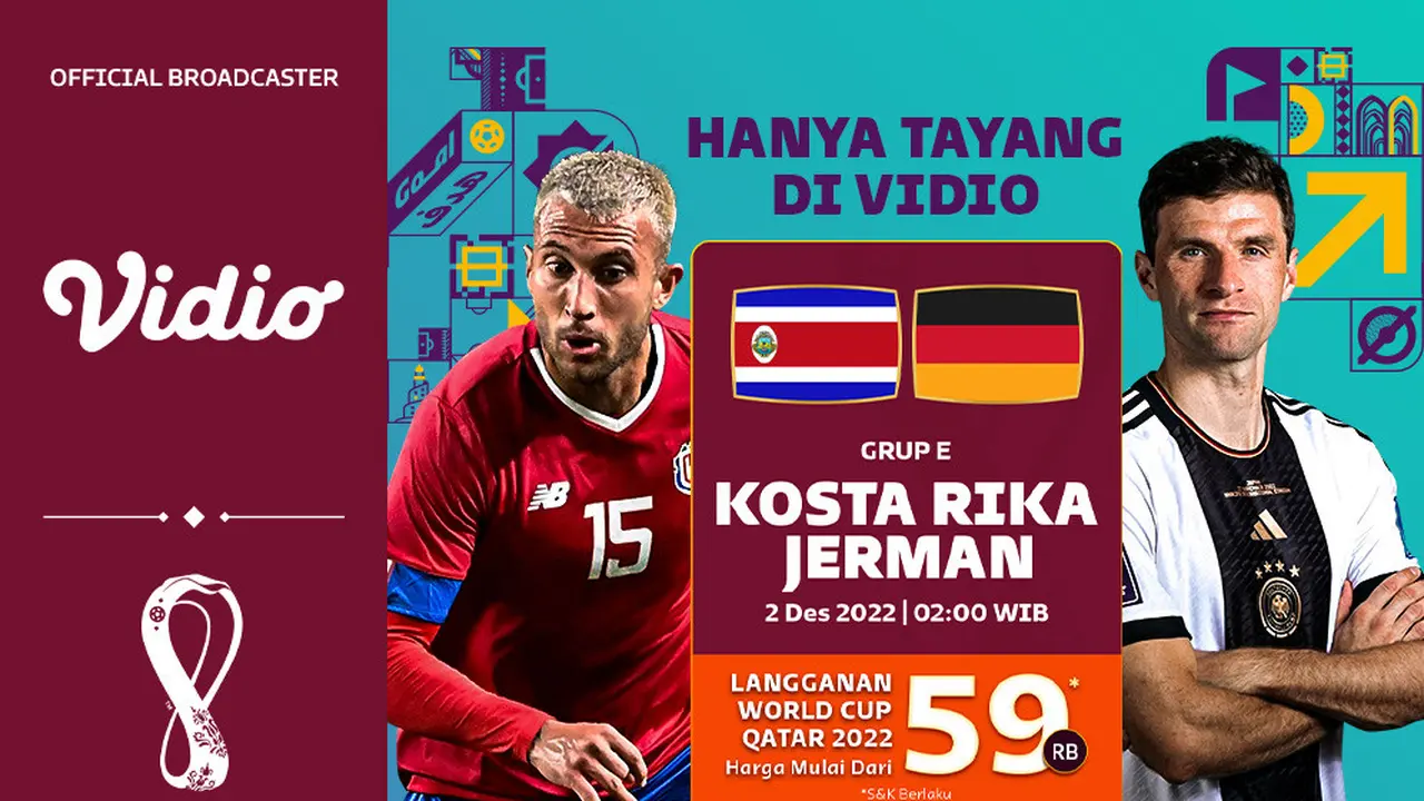 Jadwal dan Live Streaming Piala Dunia 2022 : Kosta Rika vs Jerman di Vidio