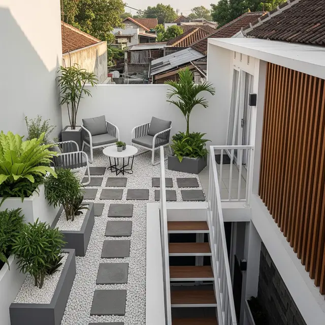 Desain Rumah Kecil dengan Rooftop Garden