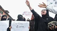Ribuan orang berunjuk rasa di Kashmir, menuntut keadilan terhadap bocah 3 tahun korban kekerasan seks (AFP/Tauseef Mustafa)