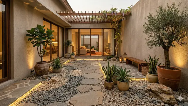 Rumah dengan Inner Courtyard Mini (Foto: Gemini AI)